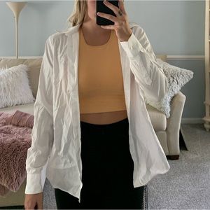 White button-down collared shirt